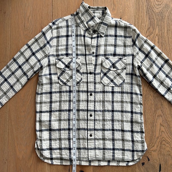 CURRENT ELLIOT Perfect Shirt in Gable Green Woodland Textured Plaid Shirt Size 1 - Picture 12 of 15